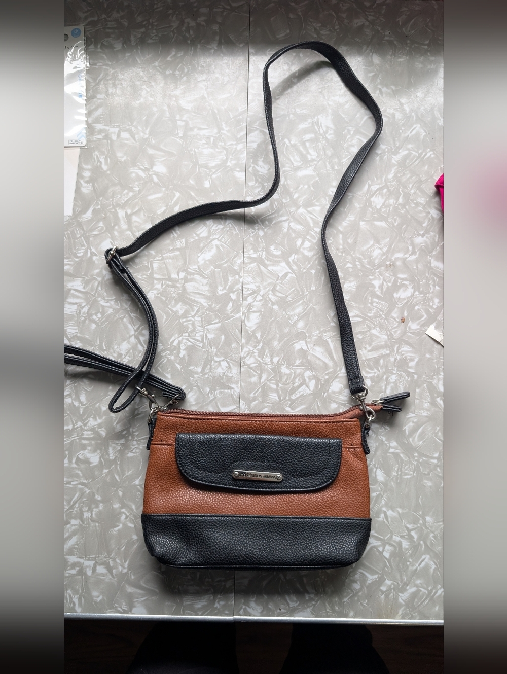 Stonemountain Brown and Black Two-Tone Crossbody Bag